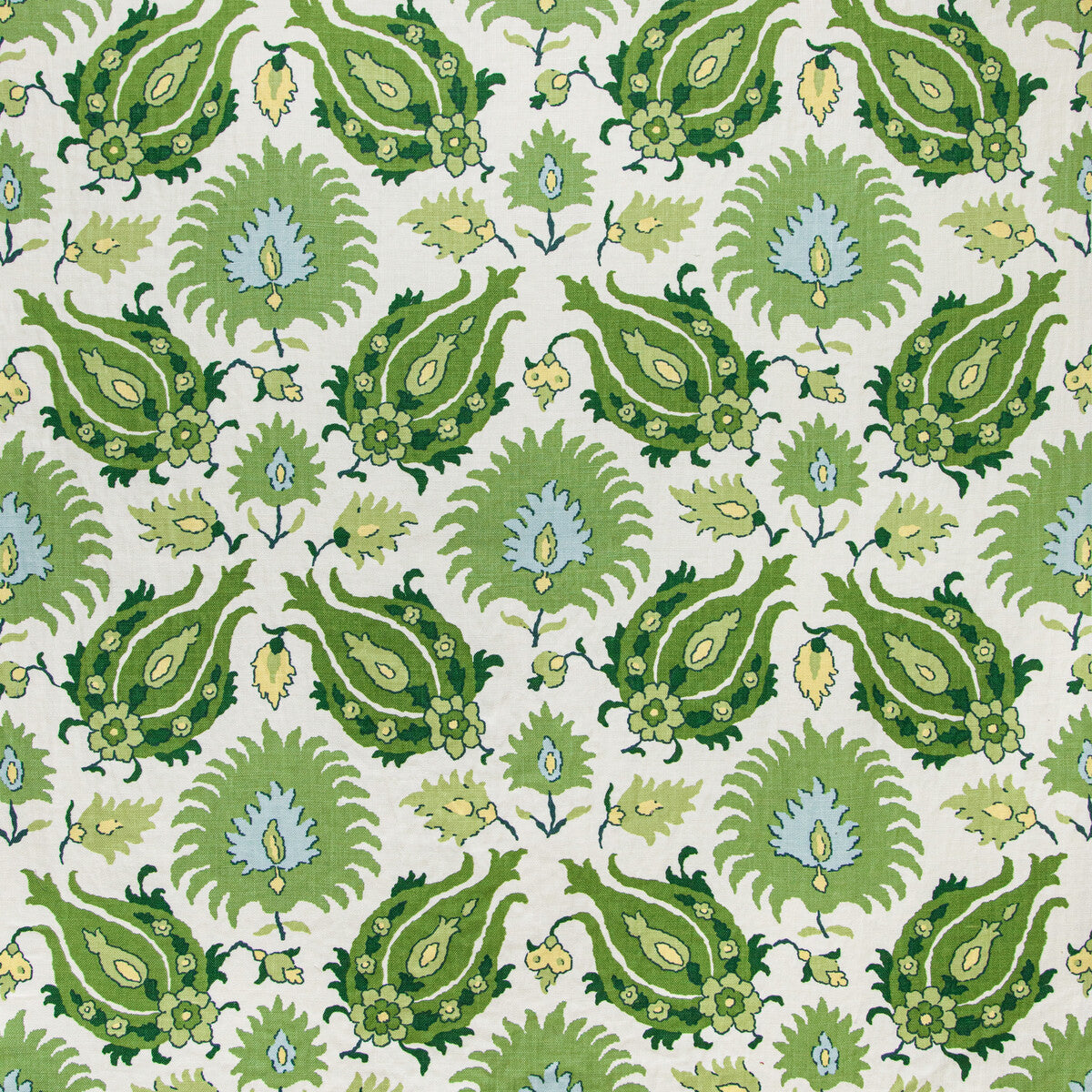 br-70002030330-kashmiri-linen-print-leafaloe-brunschwig-fils - BRUNSCHWIG & FILS Fabric