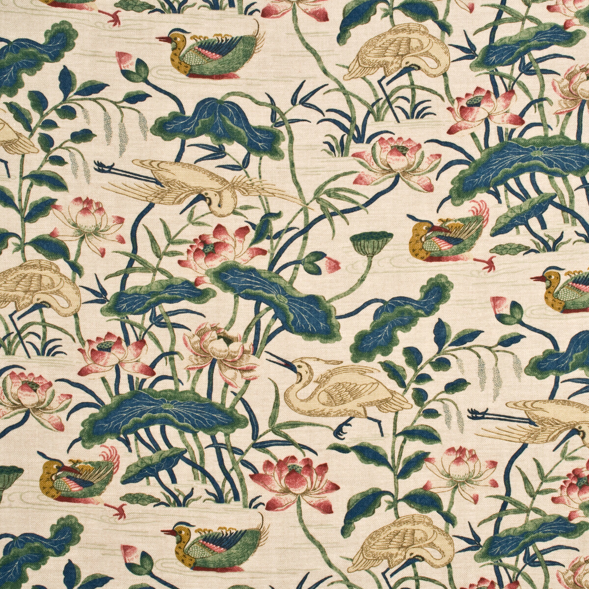 bp1030720-heron-lotus-flower-indigopink-g-p-j-baker - G P & J BAKER Fabric