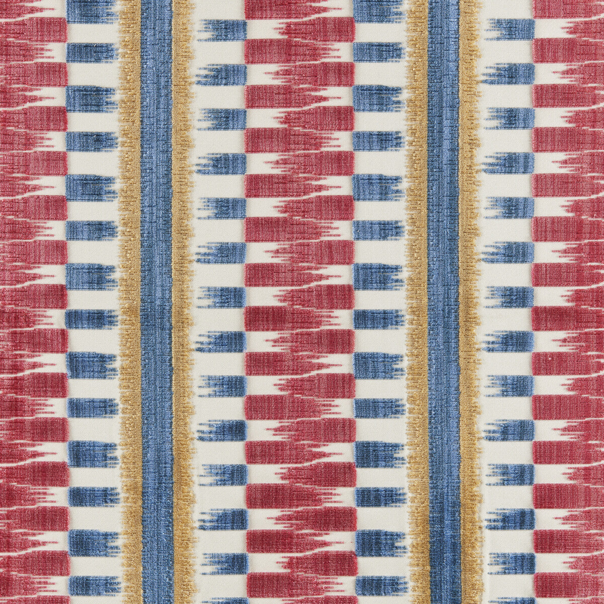 80251021950-flamme-velvet-redblue-brunschwig-fils - BRUNSCHWIG & FILS Fabric