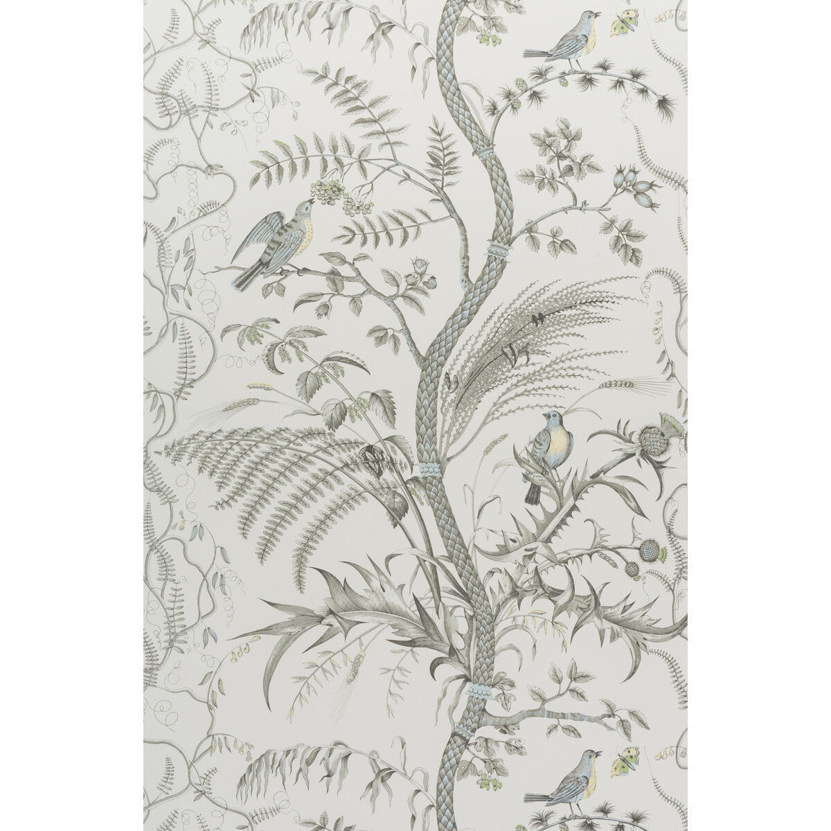 br-69518110-bird-and-thistle-gray-brunschwig-fils - BRUNSCHWIG & FILS Wallpaper