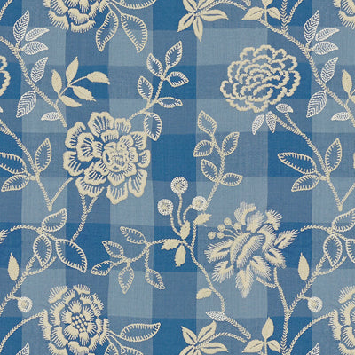 8013112150-kinevine-emb-french-blue-brunschwig-fils - BRUNSCHWIG & FILS Fabric