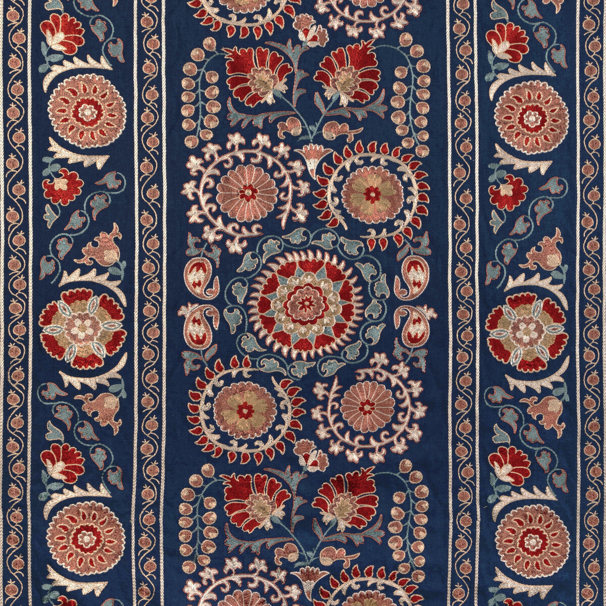 80231131950-saanvi-emb-bluered-brunschwig-fils - BRUNSCHWIG & FILS Fabric