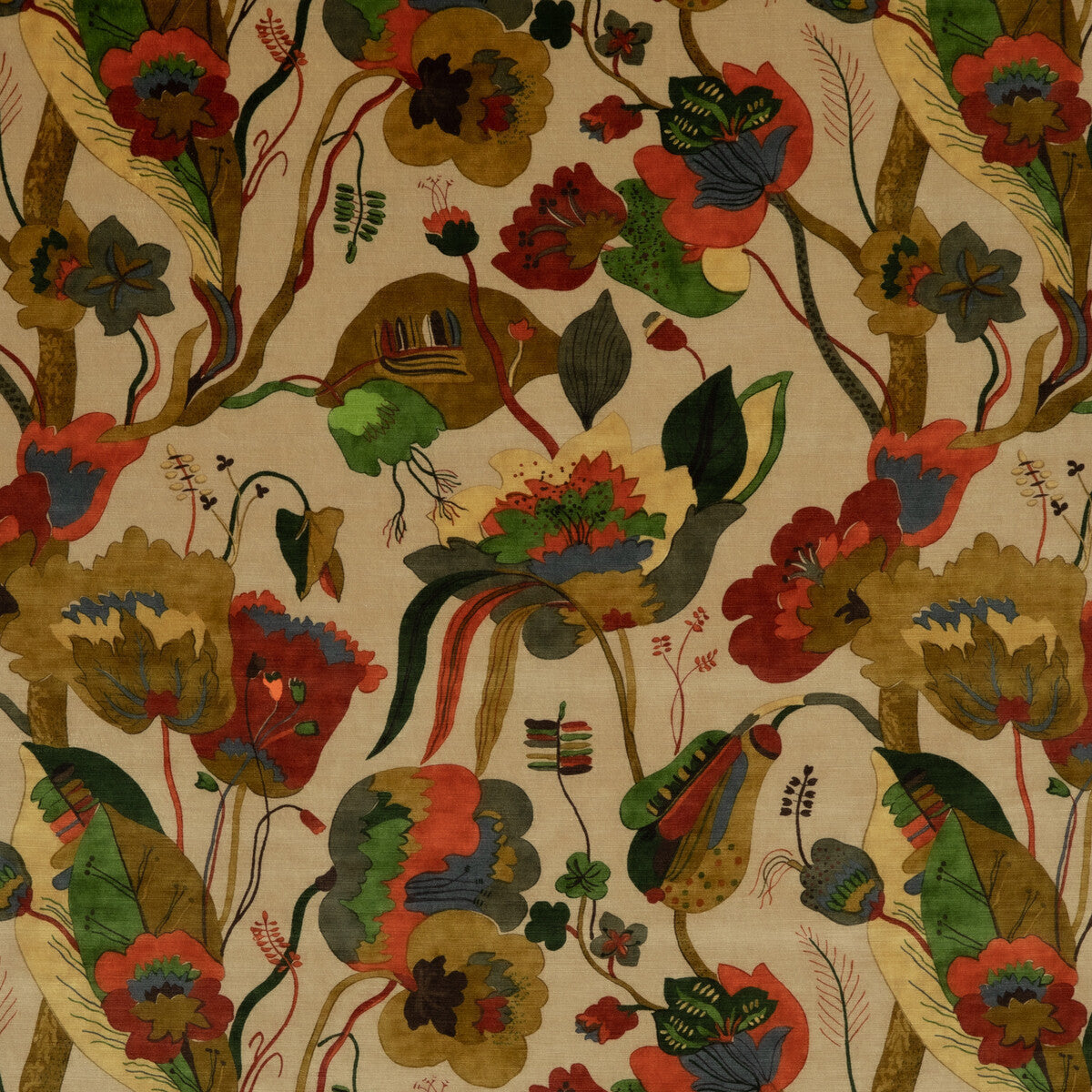 bp1081340-california-velvet-redcream-g-p-j-baker - G P & J BAKER Fabric