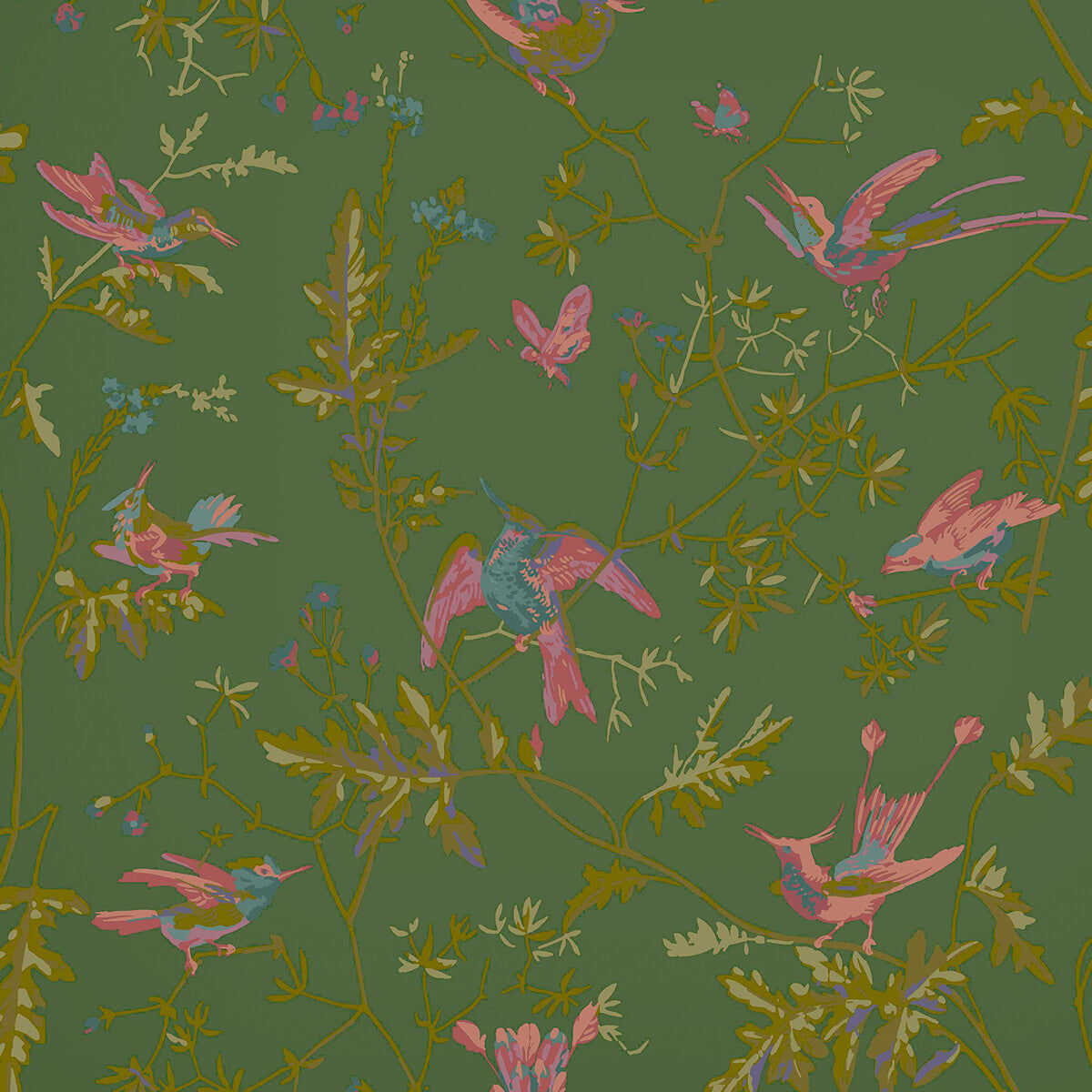 1241005cs0-hummingbirds-sagepink-cole-son - COLE & SON Wallpaper