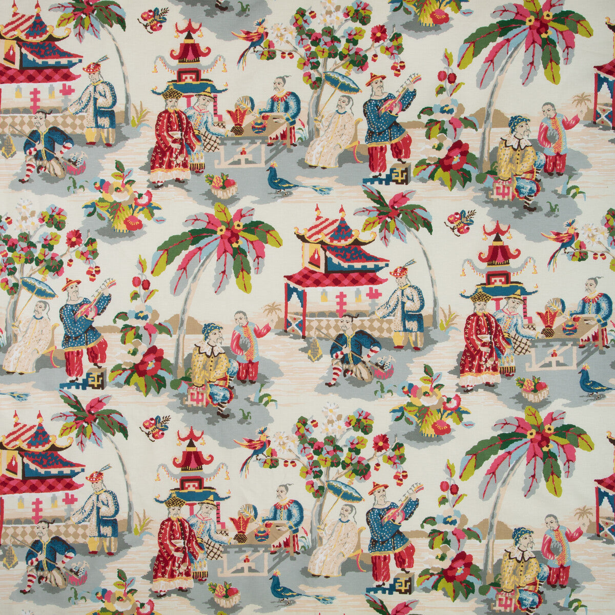 br-796011570-xian-linen-cotton-print-prussianred-brunschwig-fils - BRUNSCHWIG & FILS Fabric