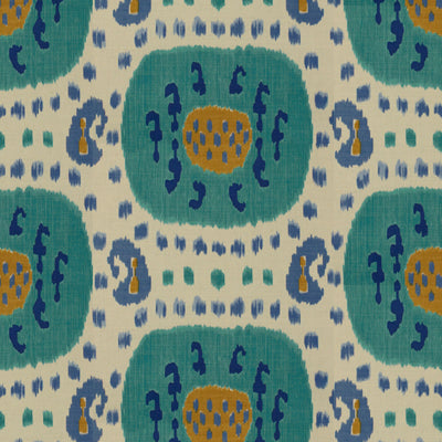 br-711102480-samarkand-cotton-and-linen-print-aquablue-brunschwig-fils - BRUNSCHWIG & FILS Fabric