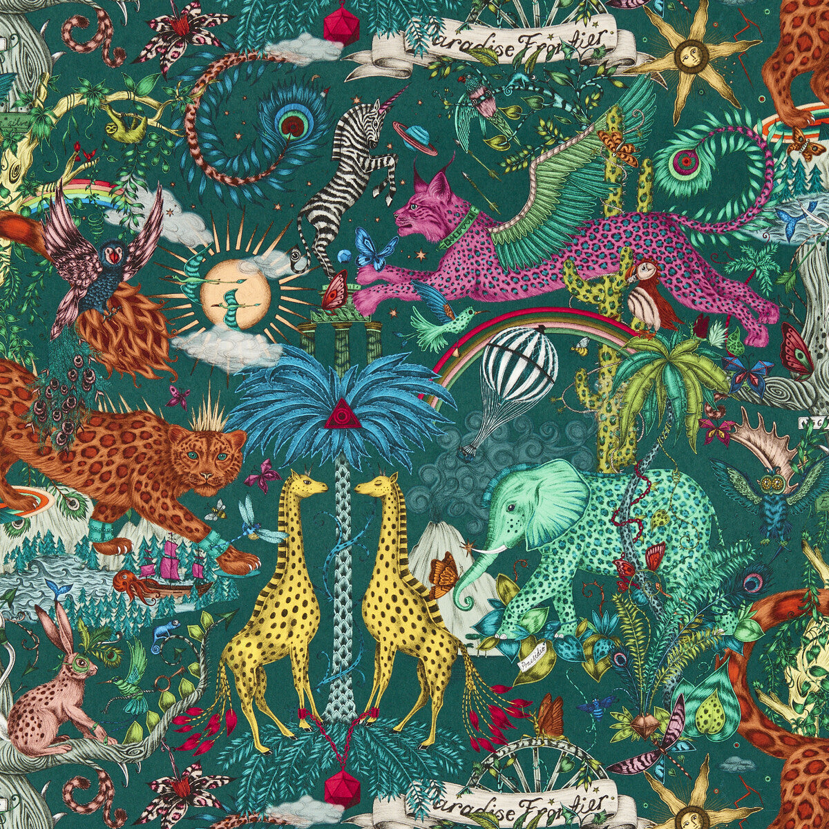 w021605cac0-paradise-lost-teal-wp-clarke-and-clarke - CLARKE AND CLARKE Wallpaper