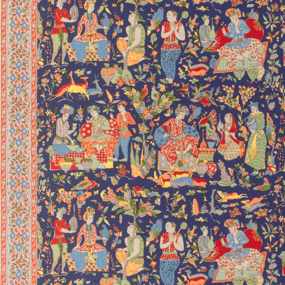 80241005190-shalimar-print-navyred-brunschwig-fils - BRUNSCHWIG & FILS Fabric