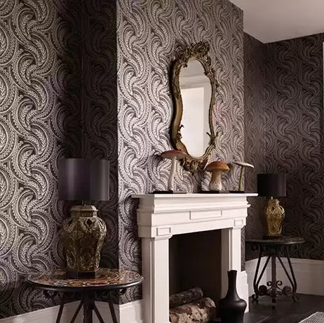 Verdanta Quill Metallic Gilver/Ivory - Osborne & Little - W6597-02 Wallcovering