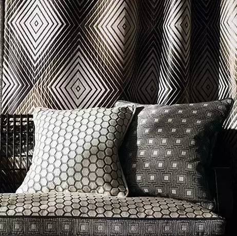 Garnier Vallin Grey/Silver/Lime - Osborne & Little - F6822-02 Fabric