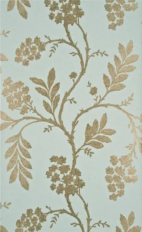 G P & J Baker Wallpaper BW45020.5 Oleander Aqua/Bronze Wallcovering