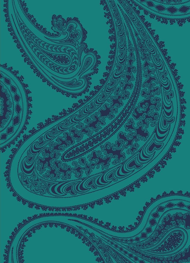 Cole & Son Fabric F111/10036.CS Rajapur Ink On Petrol